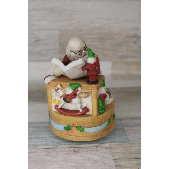 Santa Claus Musical Porcelain Bisque Santa Claus is coming to town - Picture 2 of 7